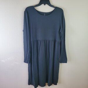 DB MOON Womens Black Casual Dress Empire Waist Knee Length Long Sleeve Dress XL